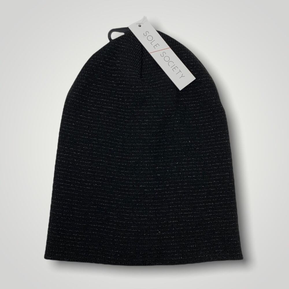 Sole Society Metallic Knit Beanie